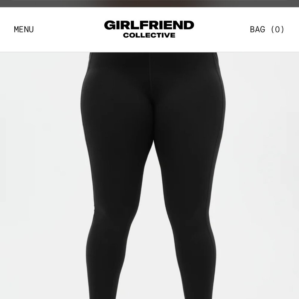 Girlfriend Collective Black Compressive Pocket Legging Large 23 3/4 inseam